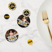 Zwart & Goud Afstuderen Foto Gepersonaliseerde Par Confetti (Groep)