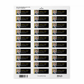 Zwart Goud Afstuderen Foto Retouradres Etiket (Full Sheet)