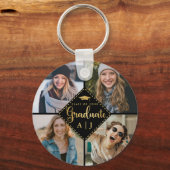 Zwart Goud Afstuderen Fotocollage Afstuderen Sleutelhanger (Voorkant)