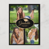 Zwart Goud Afstuderen Fotoklasse 2024 Aankondigingskaart (Voorkant)