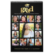 Zwart Goud Afstuderen K-12 Fotocollage 15 Maand Kalender (Hoes)
