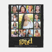 Zwart Goud Afstuderen K-12 Fotocollage Modern Fleece Deken (Voorkant)