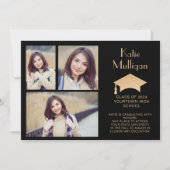 Zwart Goud Afstuderen Klasse van 2024 Foto (Voorkant)