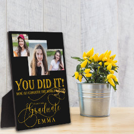 Zwart Goud Afstuderen Multi Photo Keepsake Gift Fotoplaat