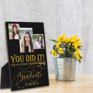 Zwart Goud Afstuderen Multi Photo Keepsake Gift Fotoplaat