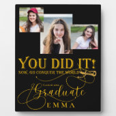 Zwart Goud Afstuderen Multi Photo Keepsake Gift Fotoplaat (Voorkant)