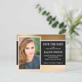 Zwart Goud Afstuderen Save the Date Aankondigingskaart (Staand voorkant)