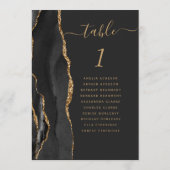 Zwart Goud Agaat 5x7 Donker Bruiloft Tafel Nummer (Achterkant)