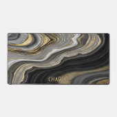 Zwart Goud Agaat Geode Gepersonaliseerd Bureaumat (Voorkant)