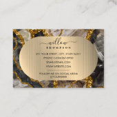 Zwart & Goud Agaat Geode Glitter Marmer Visitekaartje (Achterkant)