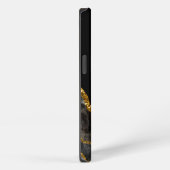 Zwart & Goud Agaat Geode Monogram iPhone Hoesje (Rechterkant)