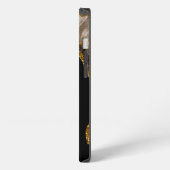 Zwart & Goud Agaat Geode Monogram iPhone Hoesje (Linkerkant)