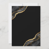 Zwart Goud Agaat Marmer Elegant Bruiloft Save The Date (Achterkant)