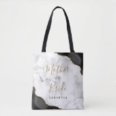Zwart Goud Agaat Marmer Moeder van de Bruid Tote Bag (Voorkant)