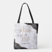 Zwart Goud Agaat Marmer Moeder van de Bruid Tote Bag (Achterkant)
