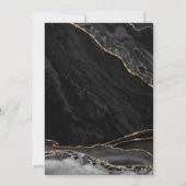 Zwart Goud Agaat Marmer Quinceanera Kaart (Achterkant)