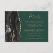 Zwart Goud Agaat Smaragd Groen Bruiloft Details Informatiekaartje (Voorkant)