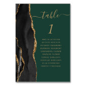 Zwart Goud Agaat Smaragd Groen Bruiloft Kaart (Achterkant)