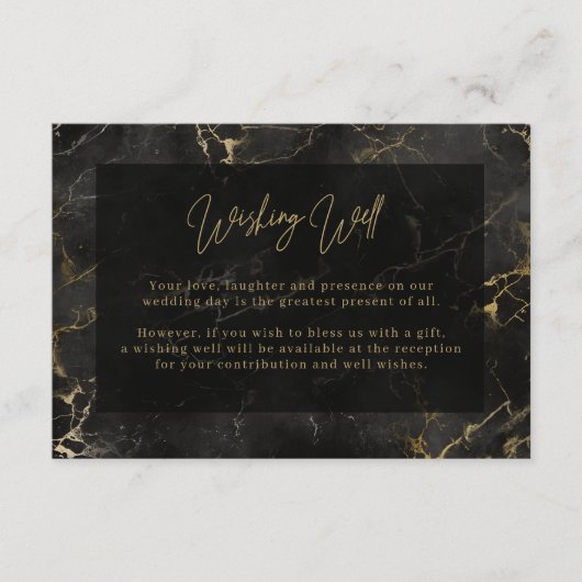 Zwart Goud Agaat Wishing Well Behuizing Kaart (Voorkant)