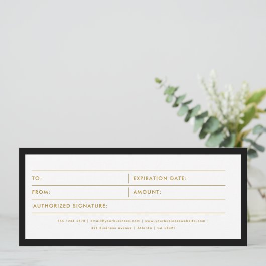 Zwart Goud Agaat Zakelijk Cadeaubon (Staand voorkant)
