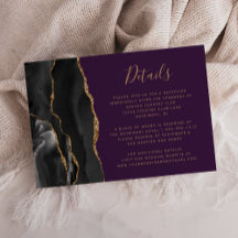 Zwart Goud Agate Diep Paarse Trouwdetails