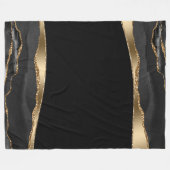 Zwart Goud Agate Fleece Deken (Voorkant (Horizontaal))