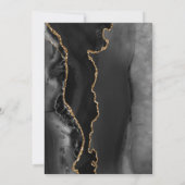 Zwart Goud Agate Leisteen Script 70ste Verjaardag Kaart (Achterkant)