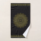 Zwart & Goud Arabesque Patroon Handdoek Set (Handdoek)