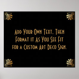 Zwart Goud Art Deco Aangepast Doe-Het-Zelf Bruilof Poster