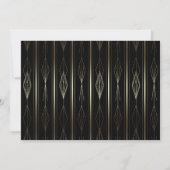 Zwart & Goud Art Deco Bruidsdouche Kaart (Achterkant)