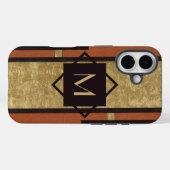 Zwart & Goud Art Deco Custom Monogram Case-Mate iPhone Case (Achterkant (horizontaal))