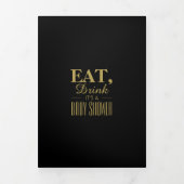 Zwart & Goud Art Deco, Eet Drink Baby shower Suite Drieluik Uitnodiging (Cover)