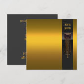 Zwart goud Art Deco feest uitnodiging template (Voorkant / Achterkant)