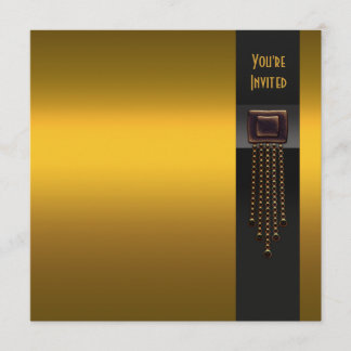 Zwart Goud Art Deco Feest Uitnodiging Template