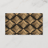 Zwart Goud Art Deco Gatsby Bruiloft Elegant Party Plaatskaartje (Achterkant)