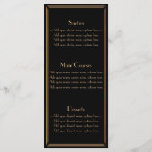 Zwart Goud Art Deco Gatsby Stijl Trouwmenu Menu (Achterkant)