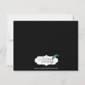 Zwart Goud Art Deco Peacock Bruiloft Save the Date (Achterkant)