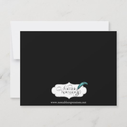 Zwart Goud Art Deco Peacock Bruiloft Save the Date (Achterkant)