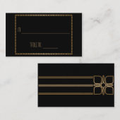 Zwart Goud Art Deco Peacock Trouwplaats Kaarten Plaatskaartje (Voorkant / Achterkant)