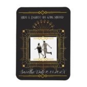  Zwart & Goud Art Deco Save The Date Magneet (Verticaal)