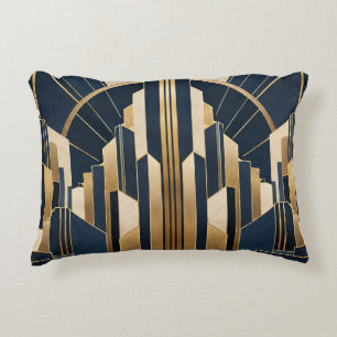 Zwart & Goud Art Deco Silhouet Accent Kussen