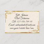 Zwart Goud Art Deco Sparkle Monogram Visitekaartje (Achterkant)