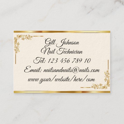 Zwart Goud Art Deco Sparkle Monogram Visitekaartje (Achterkant)