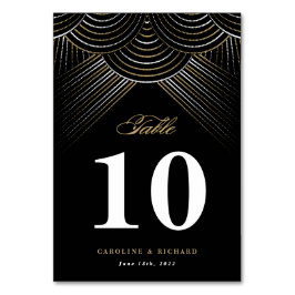 Zwart Goud Art Deco String Lights Tafel Kaart