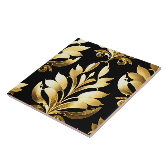 Zwart Goud Art Deco Trendy Collectie Tegeltje (Zijkant)