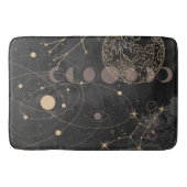 Zwart goud astrologisch patroon badmat (Voorkant)
