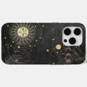 Zwart goud astrologisch patroon Case-Mate iPhone case (Achterkant (horizontaal))