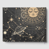 Zwart goud astrologisch patroon gastenboek (Achterkant)