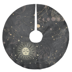 Zwart goud astrologisch patroon kerstboom rok