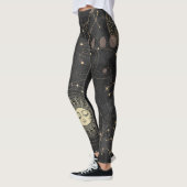 Zwart goud astrologisch patroon leggings (Links)